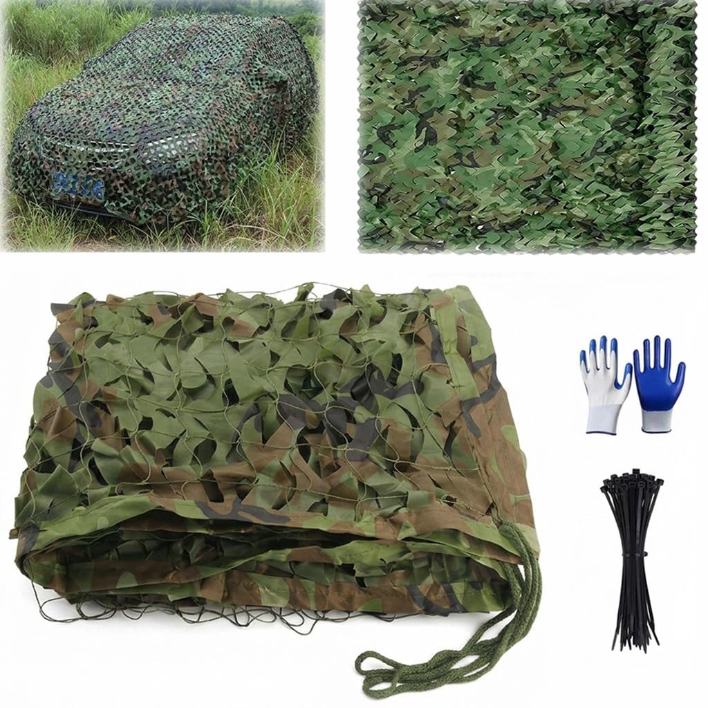 Genérico Red de Camuflaje para Caza 3x5m, Tela Oxford Militar para Escondite de Tiro, Observación de Aves, Equipo Táctico de Camping, Red Resistente Woodland para Bosque Sombra