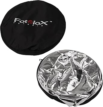 Fotodiox 22in 5-in-1 Collapsible Reflector Panel with Bag for Photography and Video - Black, Gold, Silver, Translucent, and White Panel