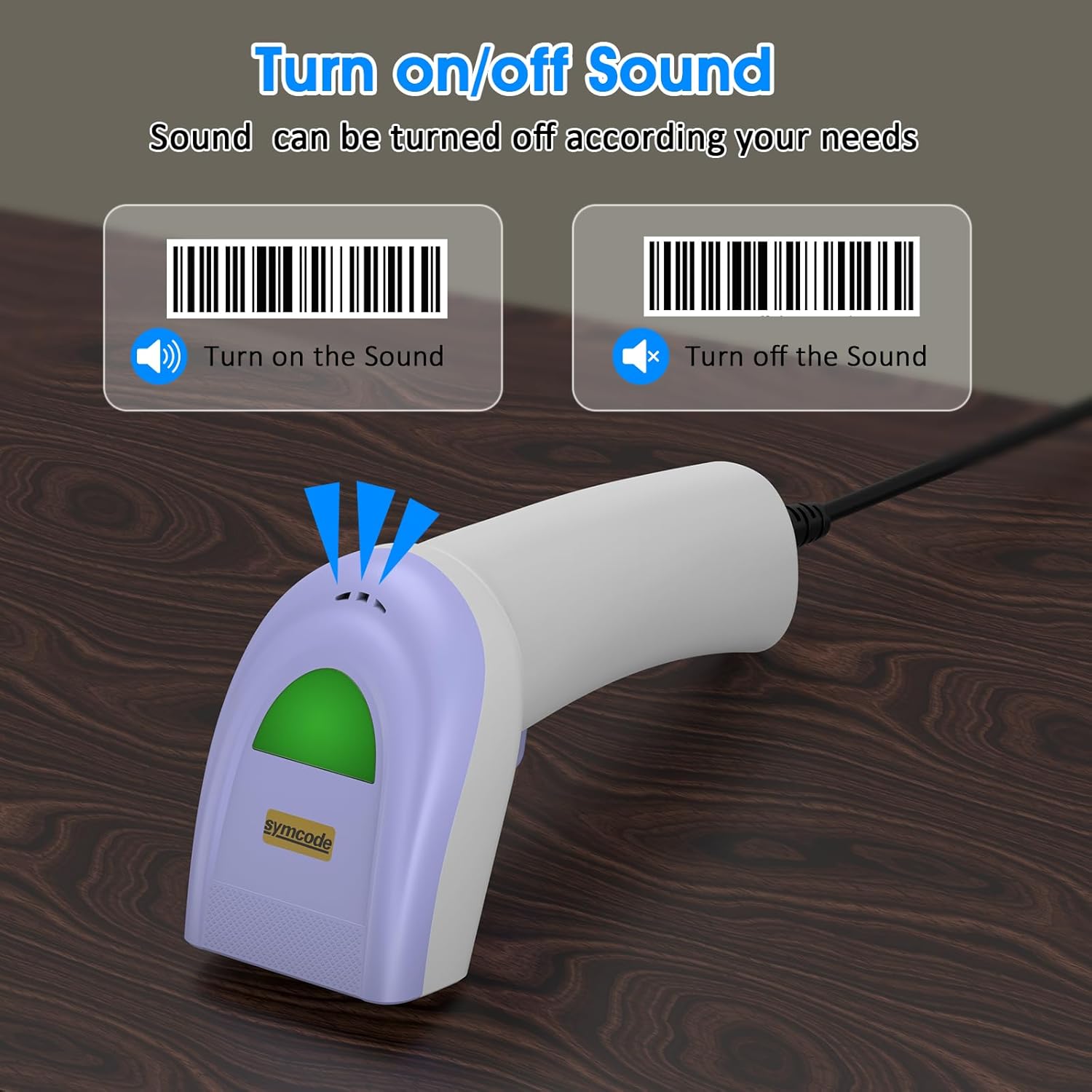 Barcode scanner sound on/off configuration