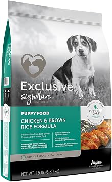 Exclusive | Signature Puppy Chicken & Brown Rice Comfort Care | Dog Puppy Food 15 Pound 15 lb. Bag