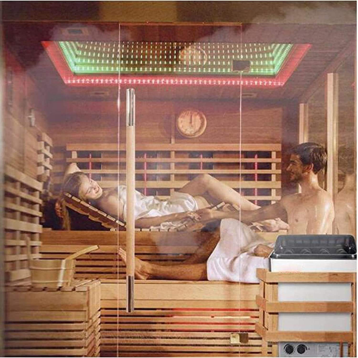Riscaldatore Elettrico per Sauna, Forno per Sauna in Acciaio Inossidabile da 3-9 Kw, Riscaldatore per Bagno di Vapore Secco Spa con Set di Tecnologie per Sauna con Ritardo Temporale, Supporta 4.5KW