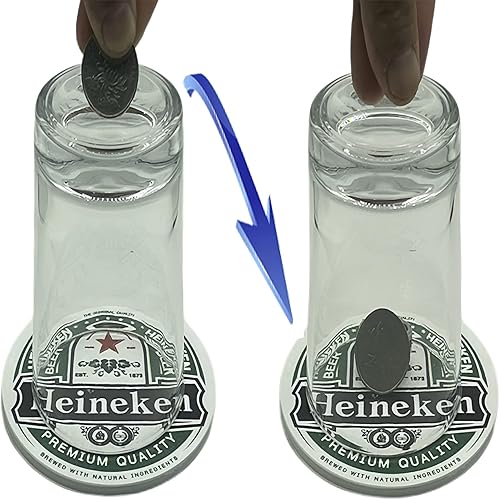 KNSHTH Trucos de magia de monedas para adultos y juego de accesorios mágicos de cristal de monedas a través de monedas