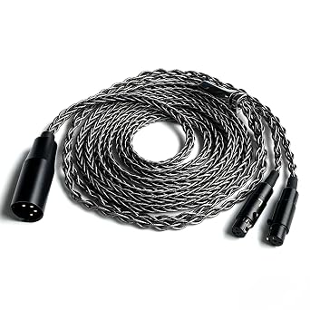FAAEAL Balanced Upgrade Cable,8 Core Monocrystalline Silver-Plated Copper Cord Compatible with Audeze LCD-2 LCD-3 LCD-4 LCD-X LCD-XC MM-500 for Musician Audiophile 4PIN-XLR 6.5ft