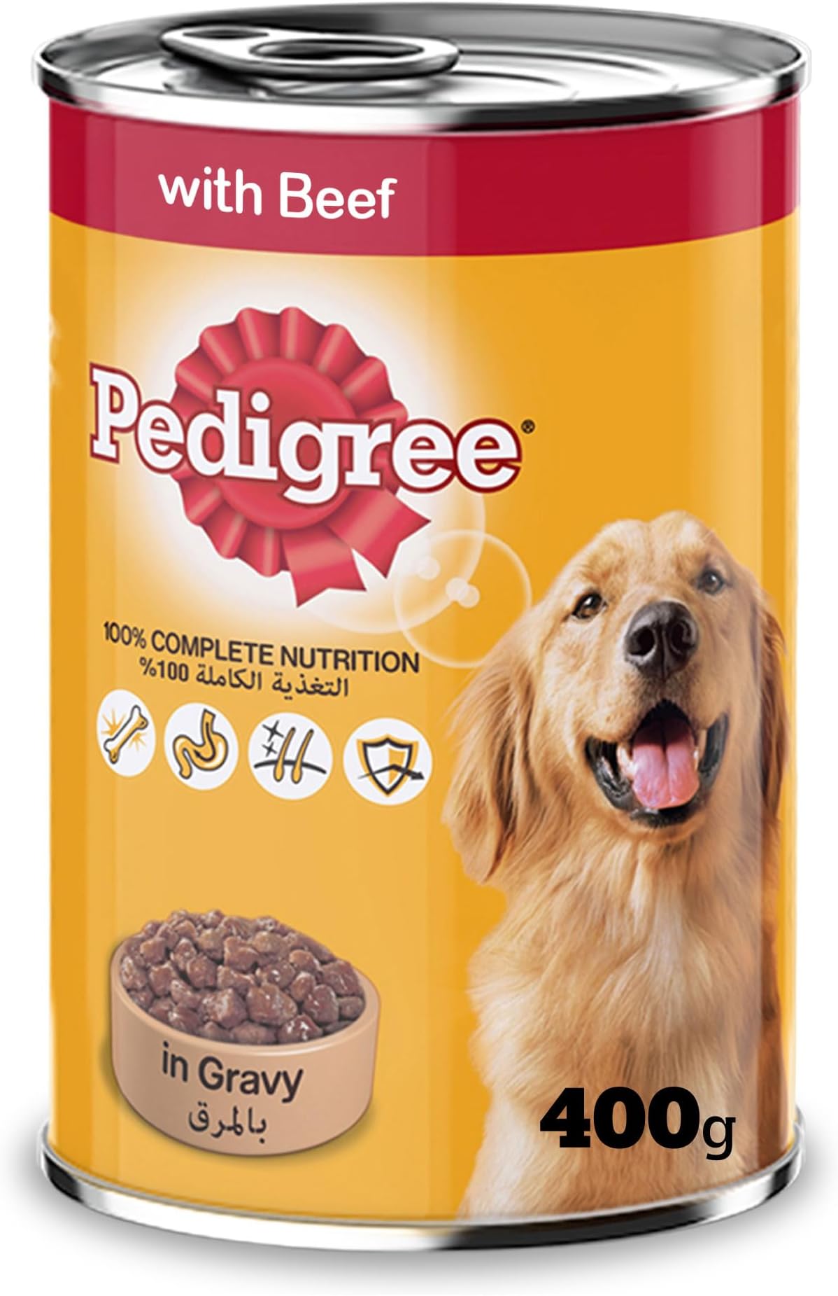 Pediaree Wet Food for Adult Dogs, Beef in Gravy