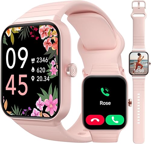 Reloj inteligente de llamadas Bluetooth para mujereshombres, compatible con Android e iOS, Alexa, monitoreo de salud y sueño, reloj inteligente de