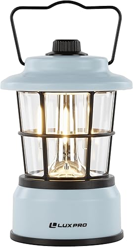 Miniatura 4 de LUXPRO Linterna LED retro, linterna de emergencia alimentada por batería, resistente al agua, lámpara LED brillante para uso en interiores y