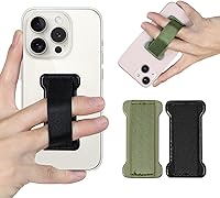 Vista 10 de Soporte de agarre para teléfono de mano, soporte universal para teléfono con correa para dedo, agarre para selfie compatible con la mayoría de 3