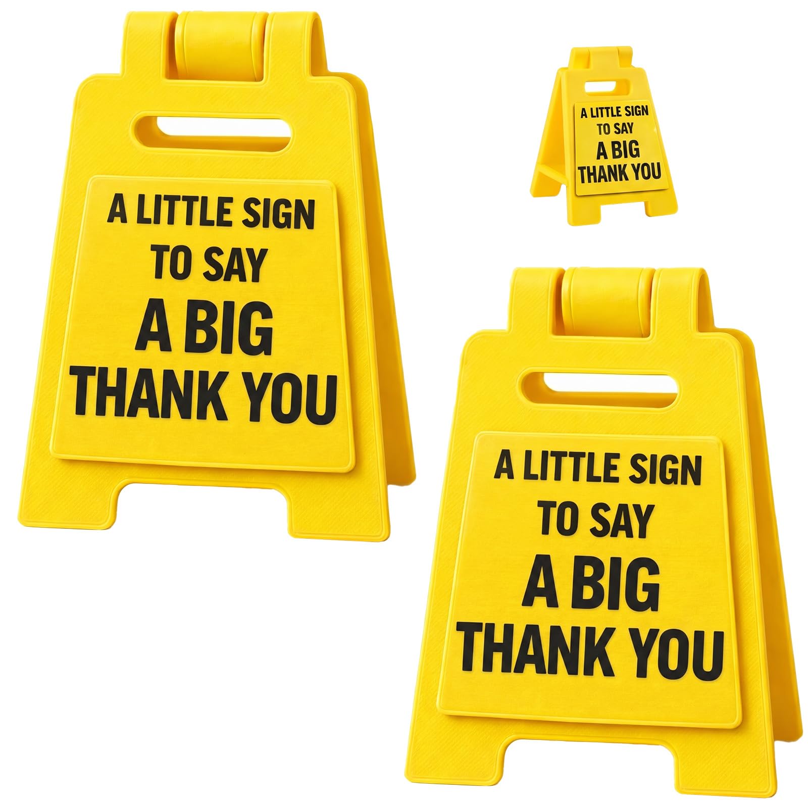 Aikobaa 2Pcs Thank You Mini "A Little Sign To Say A Big Thank You " Desk Token | Small Yellow Thank You Sign For Colleagues, Teachers & Friends | 5.5X3.7cm Novelty Appreciation Gift (2Pcs Thank You)