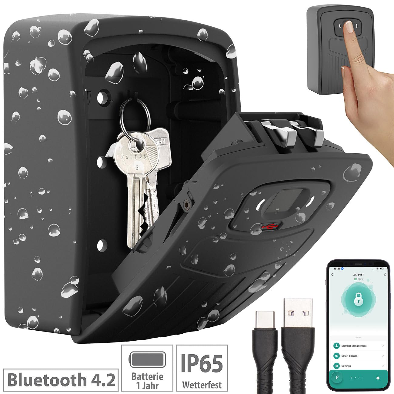 Boîte à clés connectée avec empreinte digitale [Xcase]