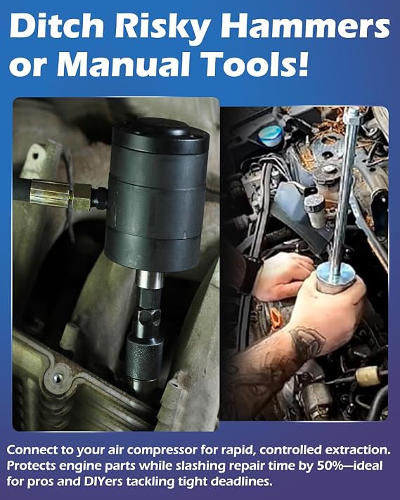 Pneumatic Injector Puller Set Compatible with Diesel Engines Air Vibration | Pneumatic; Fit 99% Of Diesel Injectors; For American & Euro Rides