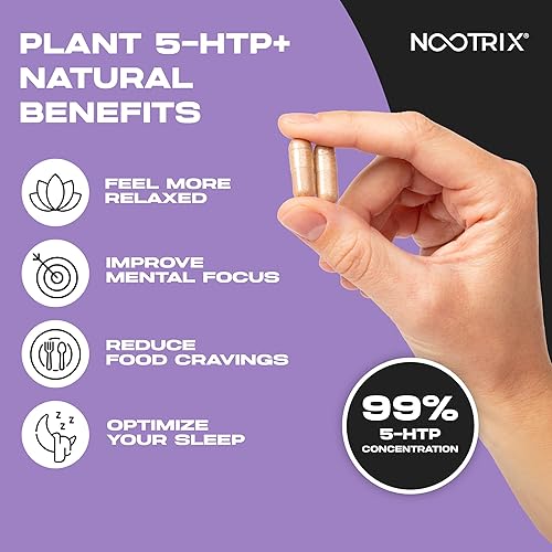 Miniatura 3 de Nootrix Suplemento Organic Plant 5 HTP+  Apoya la memoria, el enfoque mental, la salud cognitiva y la energía  Promueve el estado de ánimo saludable