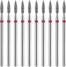 10 Stück Nagelfräser Bits Nagelhautbohrer Diamant Flammen Nagelhautfräser Diamantbohrer Polierfeile Schleifköpfe Werkzeuge Flammen Edelstahl Bit mit Etui für Maniküre(Rot)
