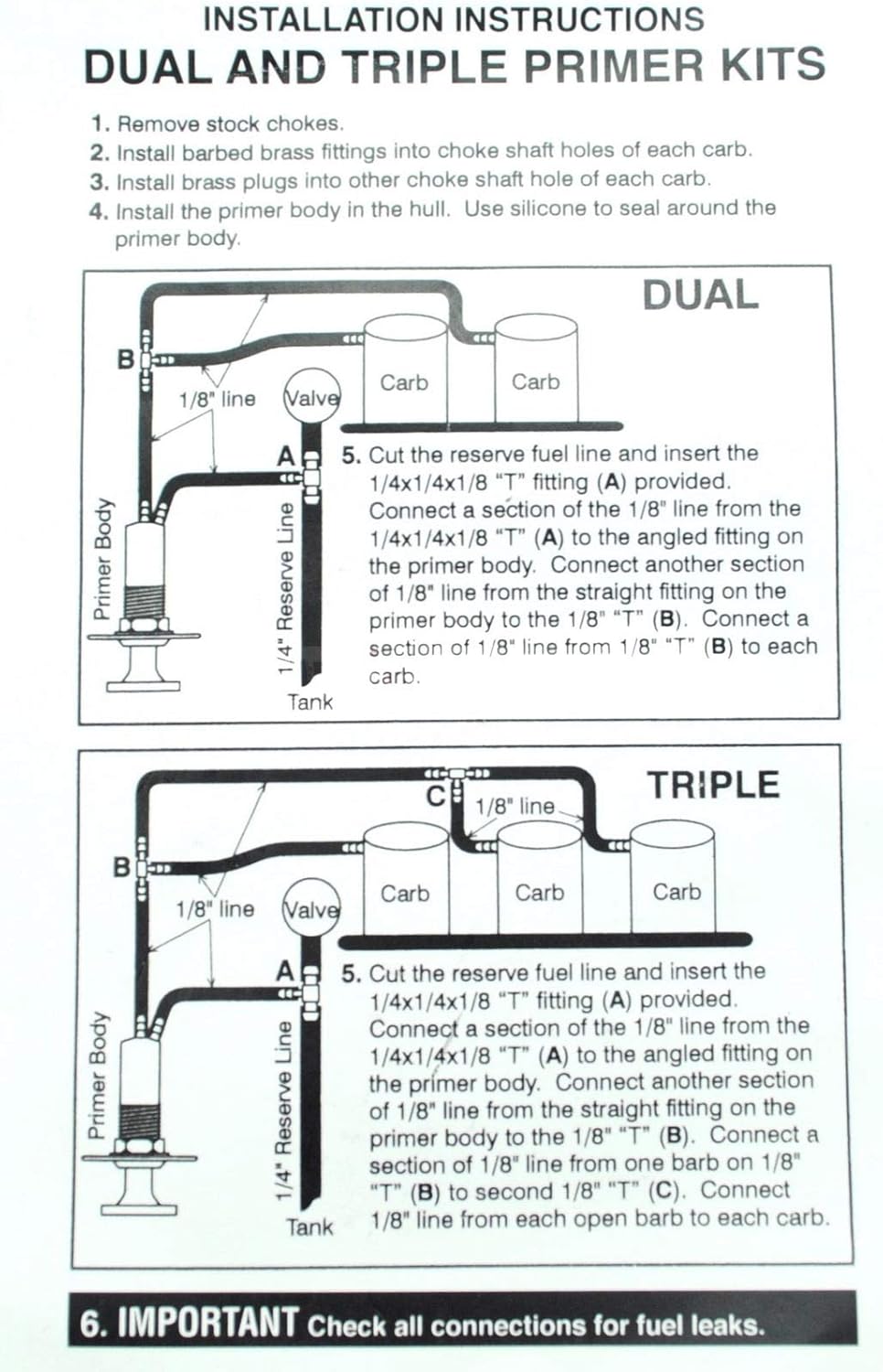TRIPLE CARB PRIMER KIT Compatibility with 38 40 Fit for Jet Ski Fit for Yamaha Fit for Kawasaki