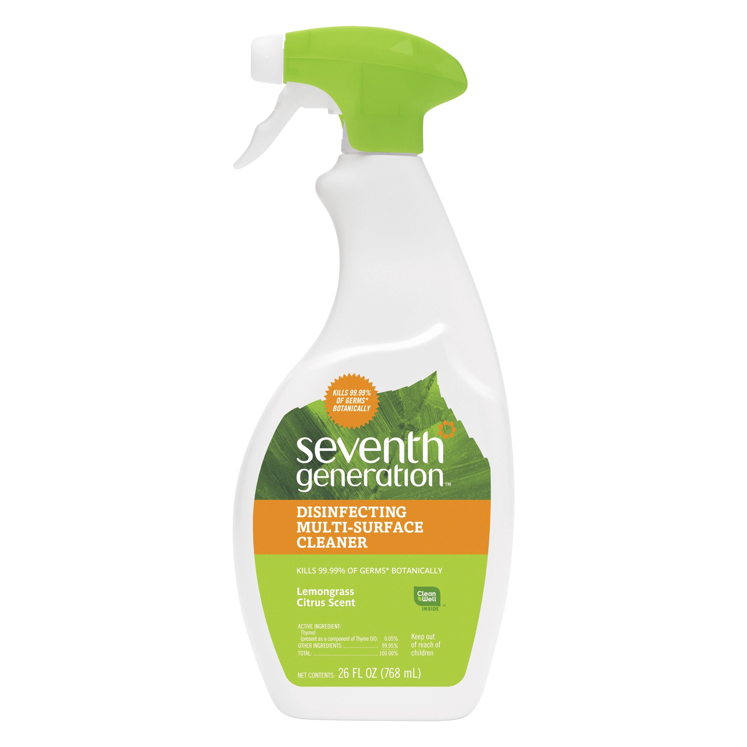 Seventh Generation, Disinfecting Multi-Surface Cleaner, Lemongrass Citrus, 768ml
