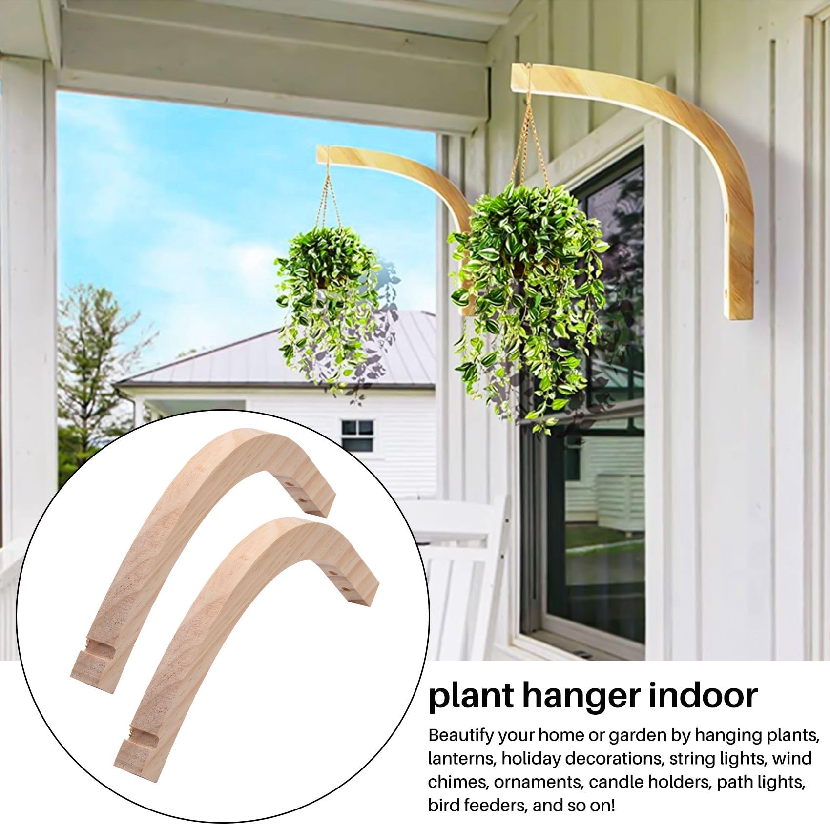 Ganci in legno Ganci decorativi per piante montati a parete