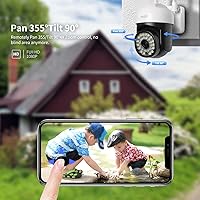 Vista 4 de Cámara de seguridad de vigilancia WiFi con cable para exteriores, almacenamiento SD/Cloud 2.4G/5G WiFi 360° PTZ cámaras de seguridad