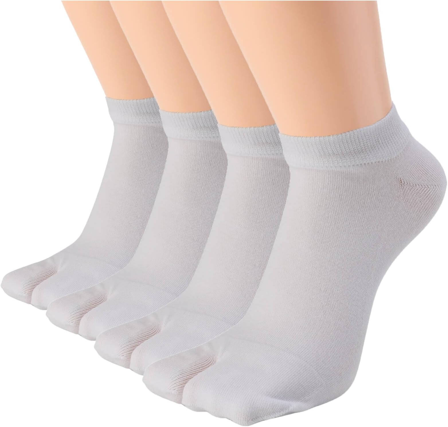 Tabi Socks, Split Toe Flip Flop Socks High Crew for Men and Women Cotton Pack of 4
