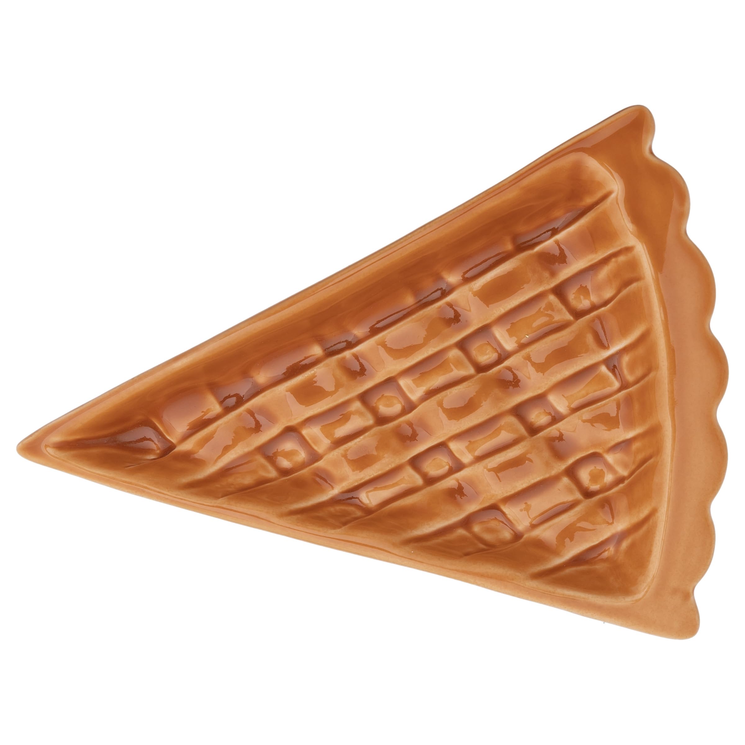 Boston International Ceramic Plate Fall Thanksgiving Small Serving Dish, 8" x 6", Pumpkin Pie Slice