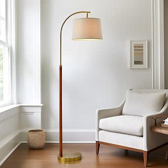 62.5" Gold Floor Lamp for Living Room with Foot Switch Standing Lamp Tall Industrial Reading for Bedroom Office