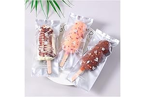 Popsicle Bags Ice Cream Bags 100 Pack -Clear Ice Pop Bags with...