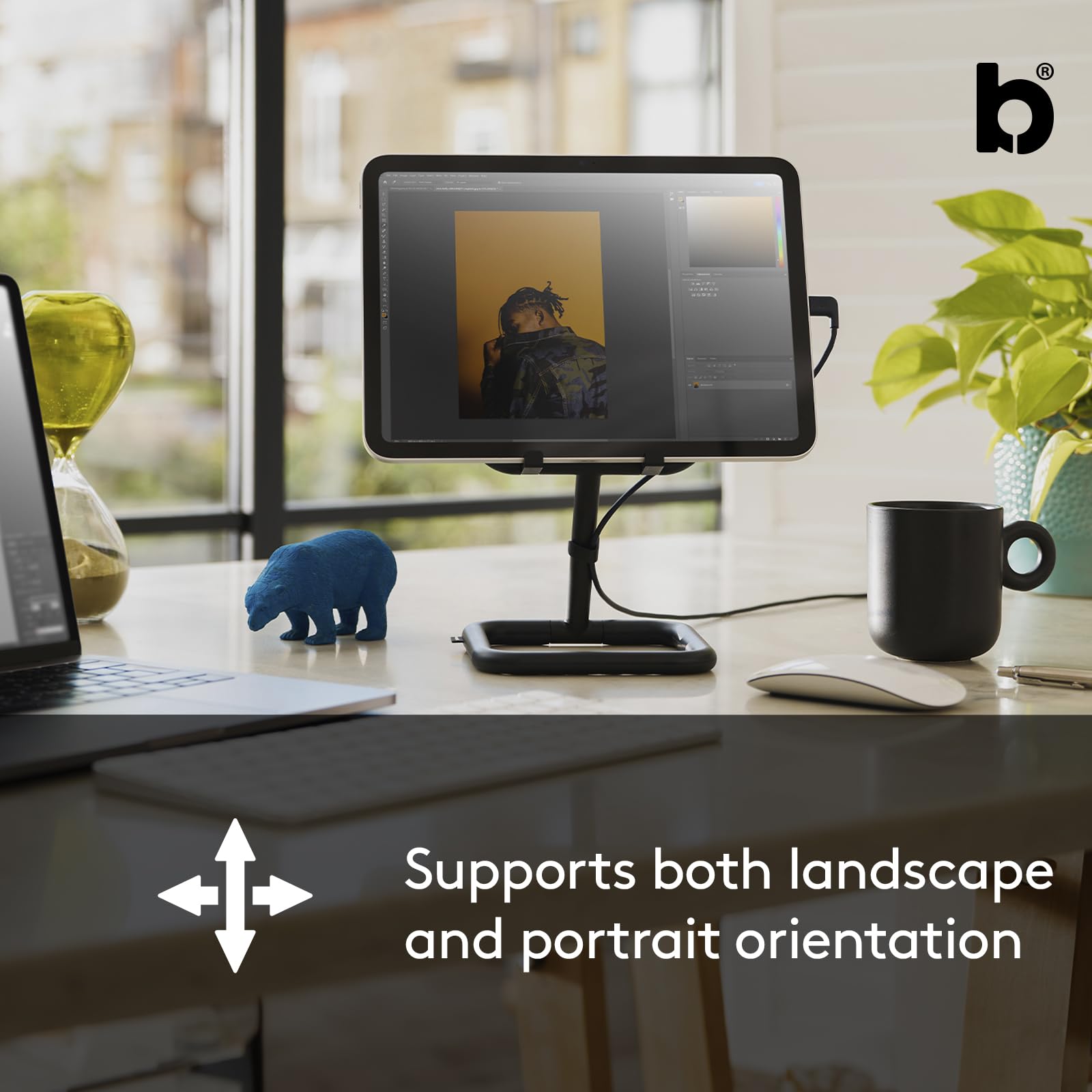Bouncepad Go in White – stojak na iPada i tablet – regulowany uchwyt na iPada i tablet – kompatybilny ze wszystkimi tabletami iPad, iPad Pro, iPad Mini i Samsung