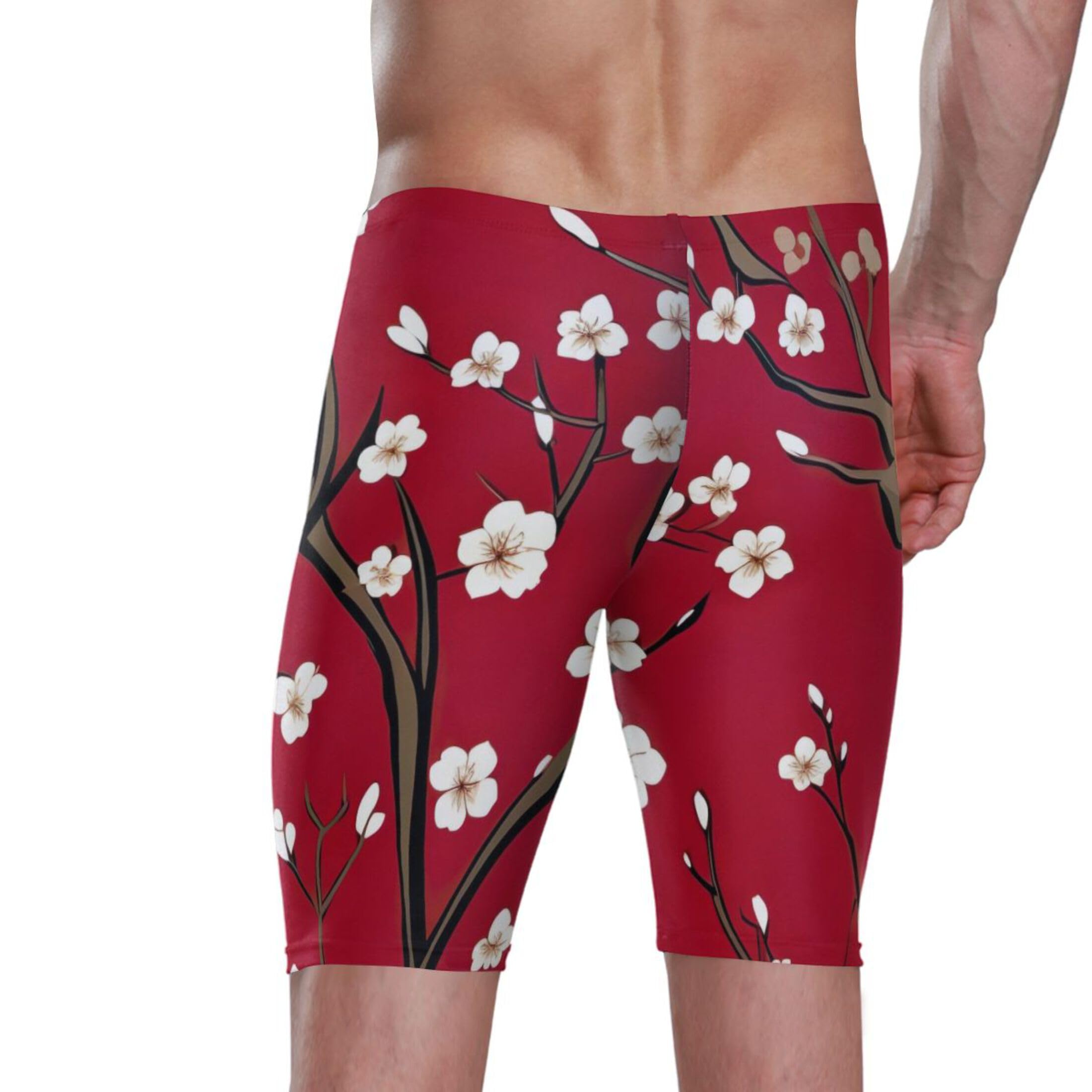 Plum Blossom Flowers Mens Swim Jammers Swimsuit XL B0402169