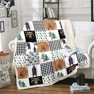 Kids Rustic Black Bear Throw Blanket Queen 90