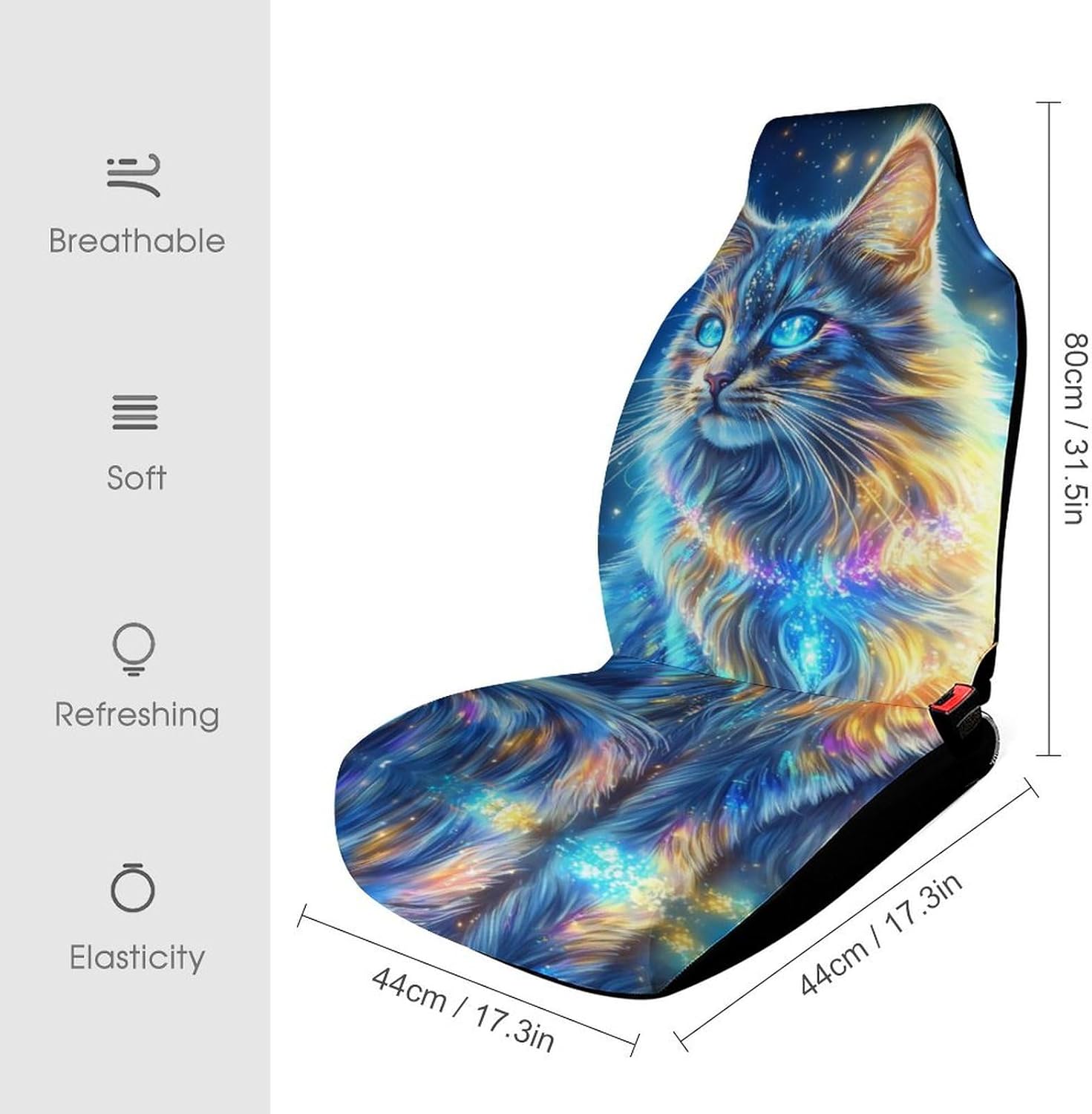 Starry Sky Cat Car Seat Covers Universal Car Front Seats Protector Auto Interior Accessories 1PCS