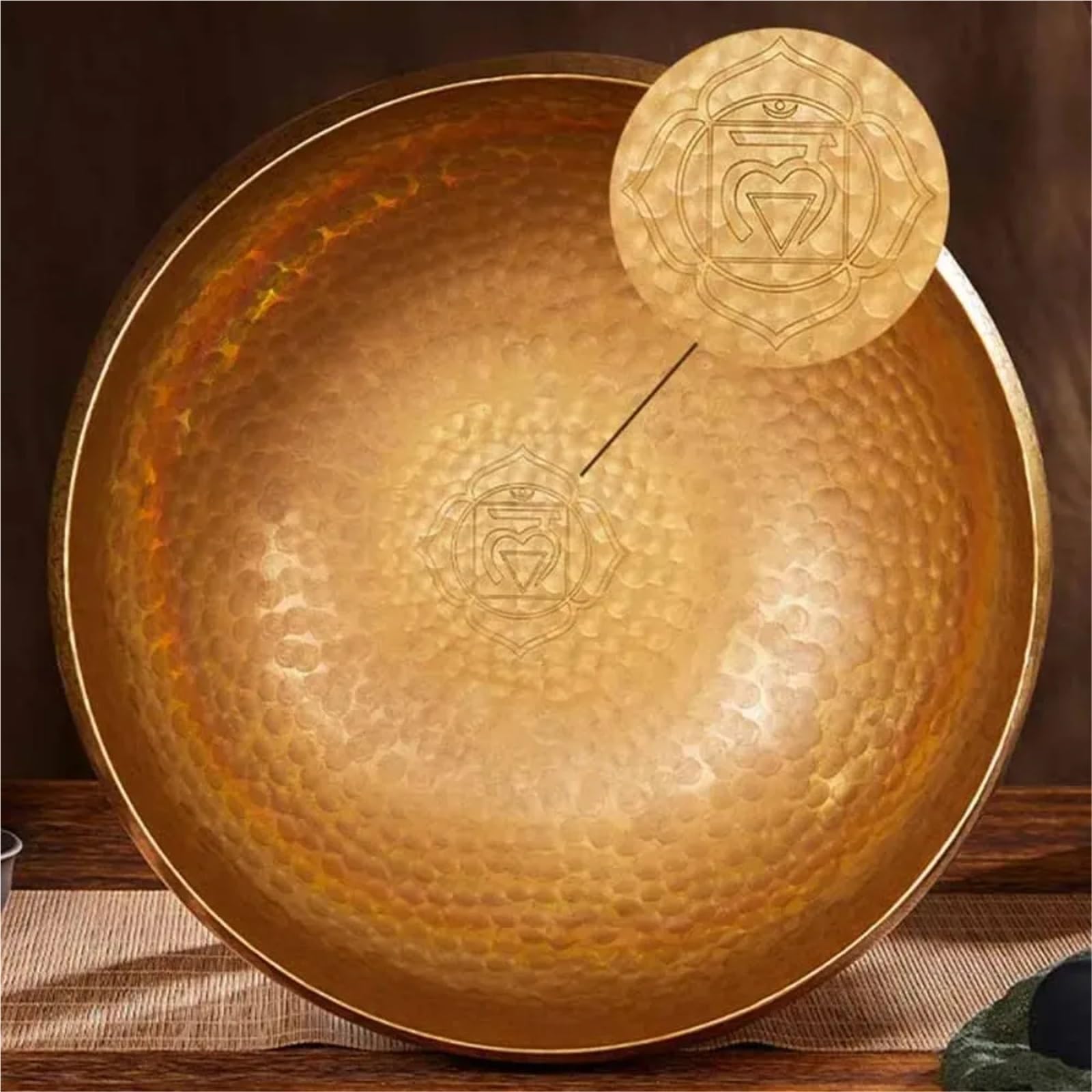Set di campane tibetane Strumento di guarigione sonora in ottone, ciotola tibetana fatta a mano, grande, accessori for meditazione spirituale e consapevolezza(Diameter 22CM)