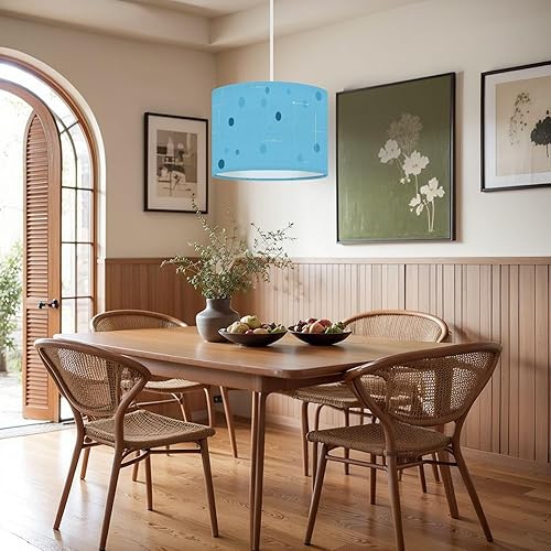 Miniatura 7 de Lamp Shade Retro Era Infinite Repeat Space Age 50s Mid Century Modern Blue Drum Lamp Shades for Table Lamps Floor Lamps Pendant Light 8.9"x11"