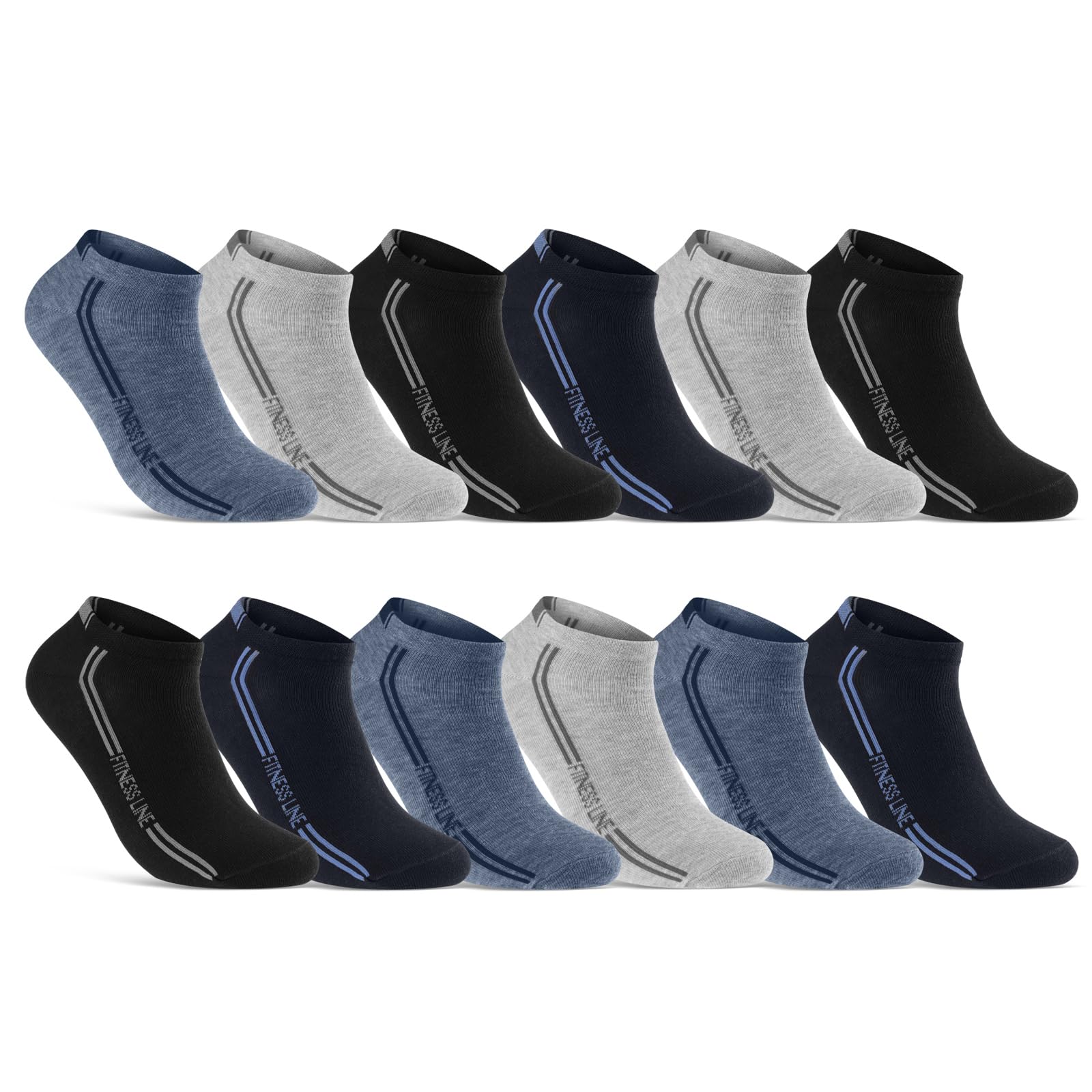8 | 12 | 20 Paar Sneaker Socken Herren Mehrfarbig Baumwolle
