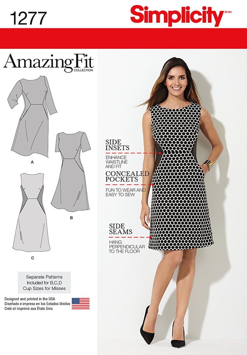 CSS Industries, Inc. Simplicity 1277 Amazing Fit Collection Women's Dress Sewing Pattern, Sizes 10-18