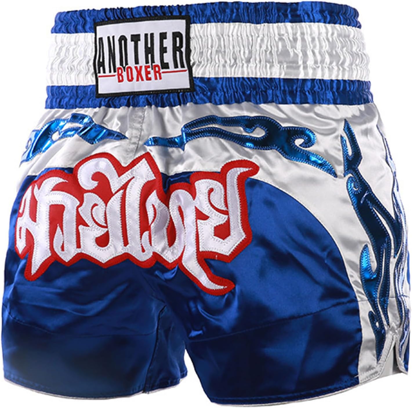 Men Satin Boxing Shorts Sides Slit Boxer Kickboxing Muay Thai Shorts Competition Bottoms
