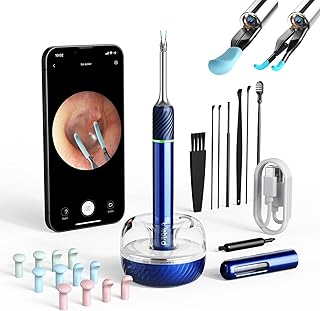 Ear Wax Removal Tool Camera,Bebird Ear Cleaner Otoscope with Light & Tweezers,WiFi Earwax Remover for Ear Pick,3 in 1 Ear Scope Ear Cleaning Kit with HD Endoscope for iPhone,Android(Blue)
