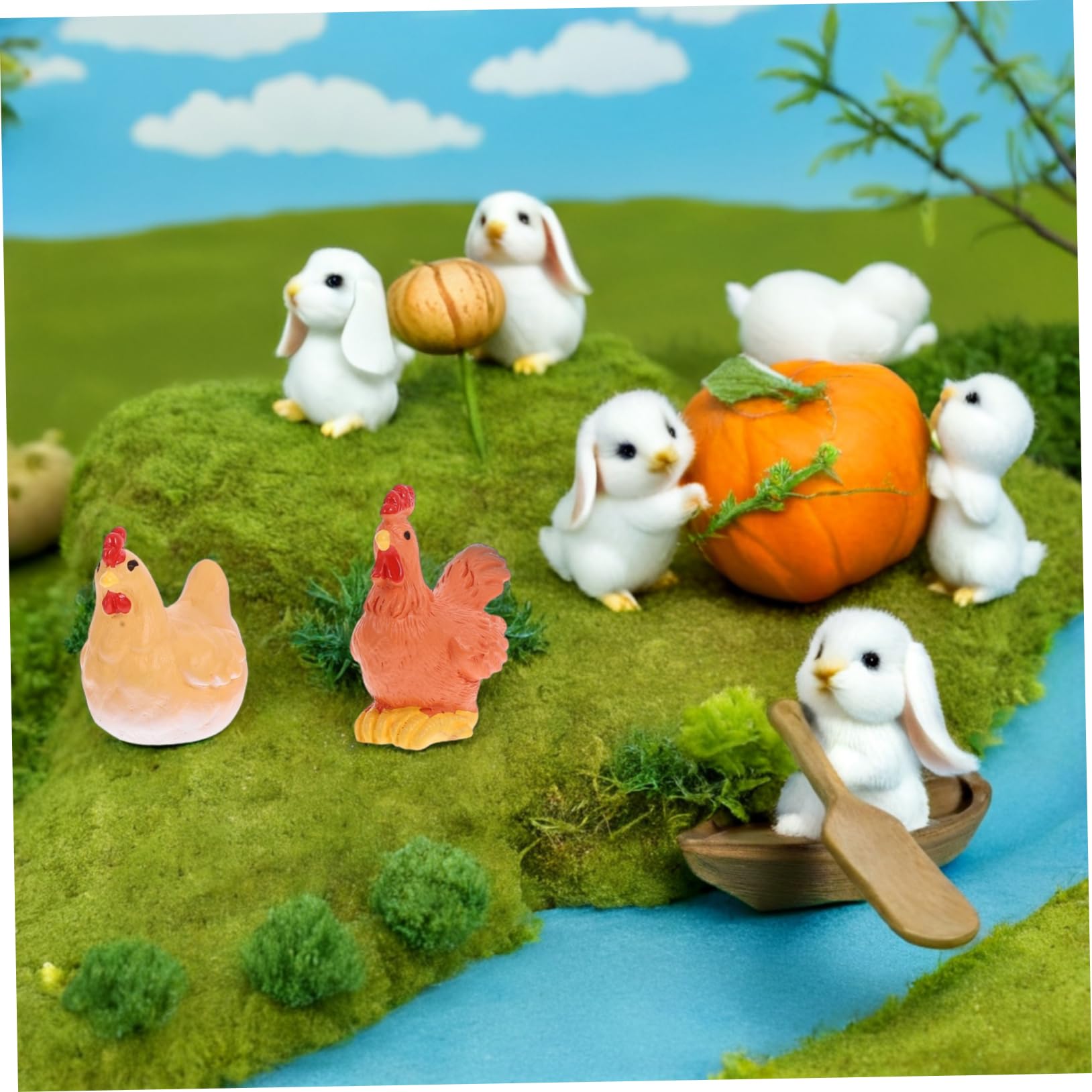 10 Mini-Hühner Aus Harz – Wetterfeste Gartenfiguren Für Deko & DIY