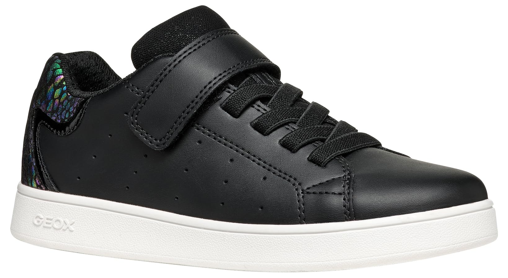 Geox J ECLYPER Girl A Sneaker, Black, 0.5 UK