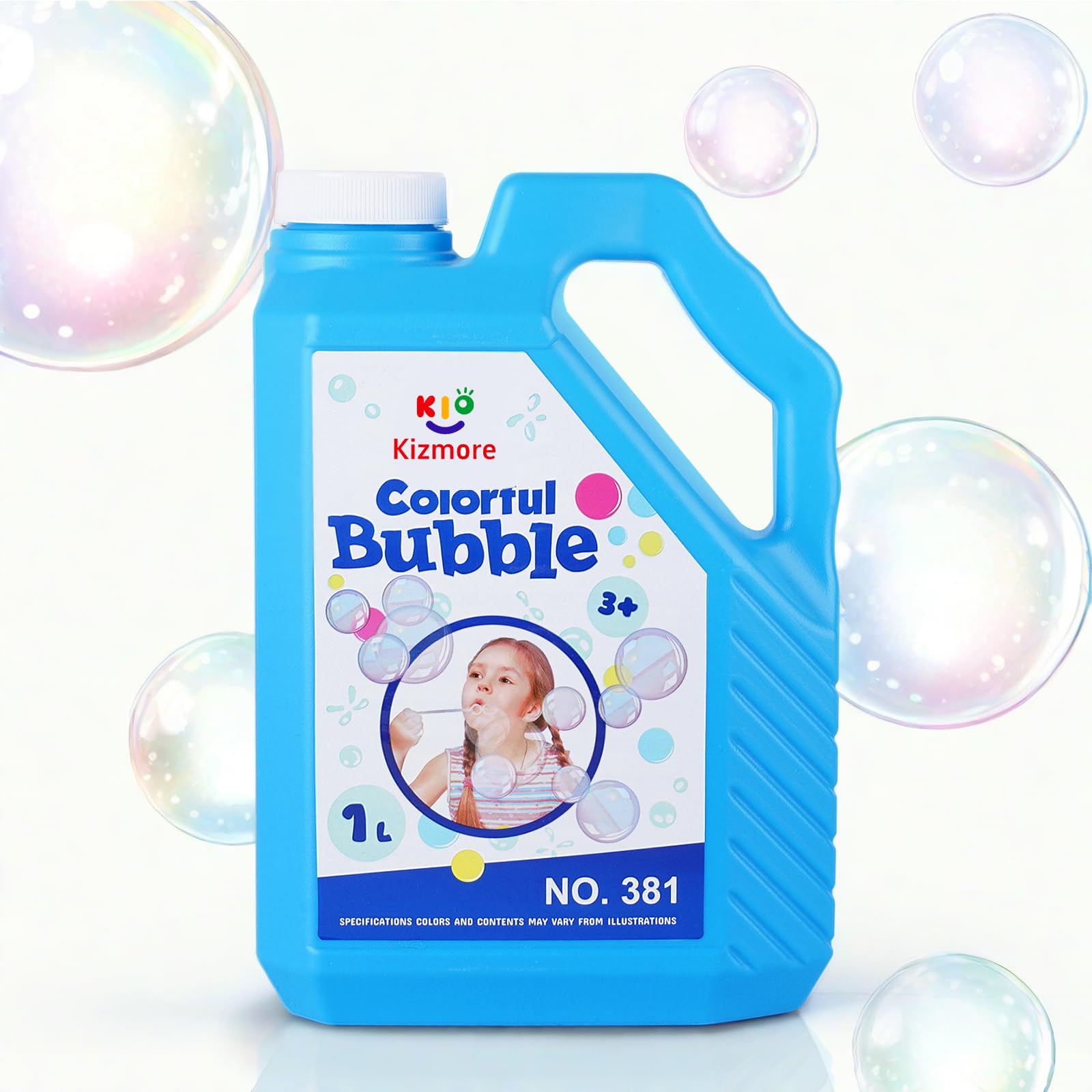 Colorful Bubbles Solution Refill - 33.8 OZ | No-Toxic Pre-Mix Solution | No Mixing or Measuring Required | Bubbles for Kids, Bubble Machine, Blue