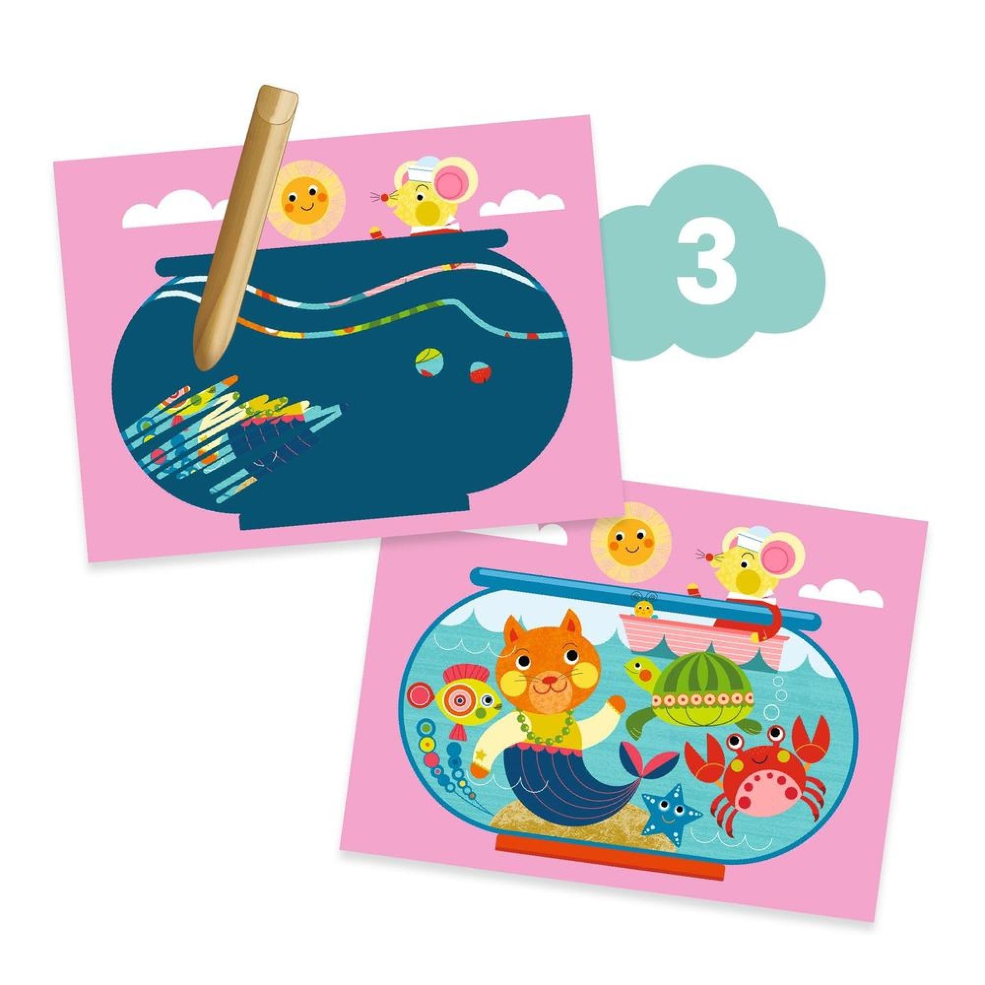 Juego de 6 actividades creativas para niños El gato y sus amigos - Djeco