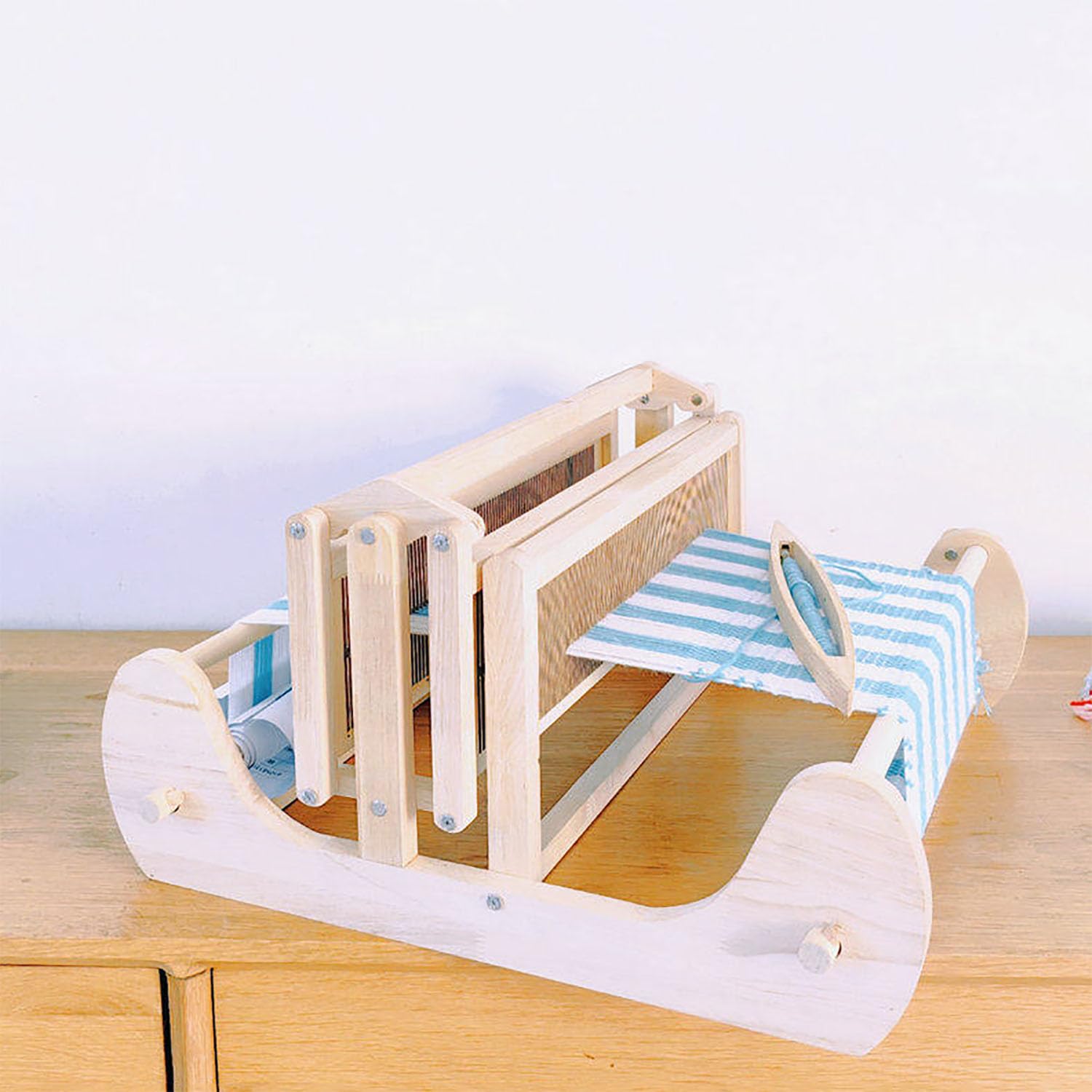 Webmaschine Massivholz Handwebstuhl DIY Set mit 30cm Maximaler Webbreite, Glatte Oberfläche für Teesitze, Untersetzer, Platzsets, Stoffbeutel