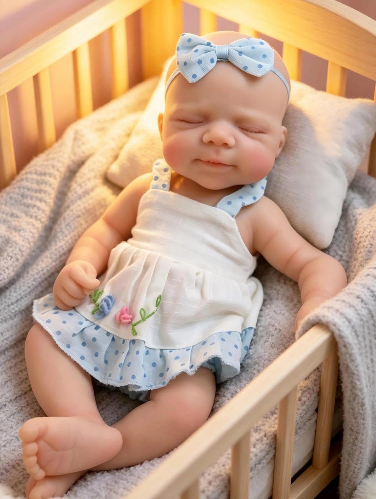 Zero pam Reborn Babypuppen, 20,3 cm, Squishy, Silikon, offener Mund, 3D-Haut, beweglich, realistisches Baby-Puppe, Geschenk für Mädchen