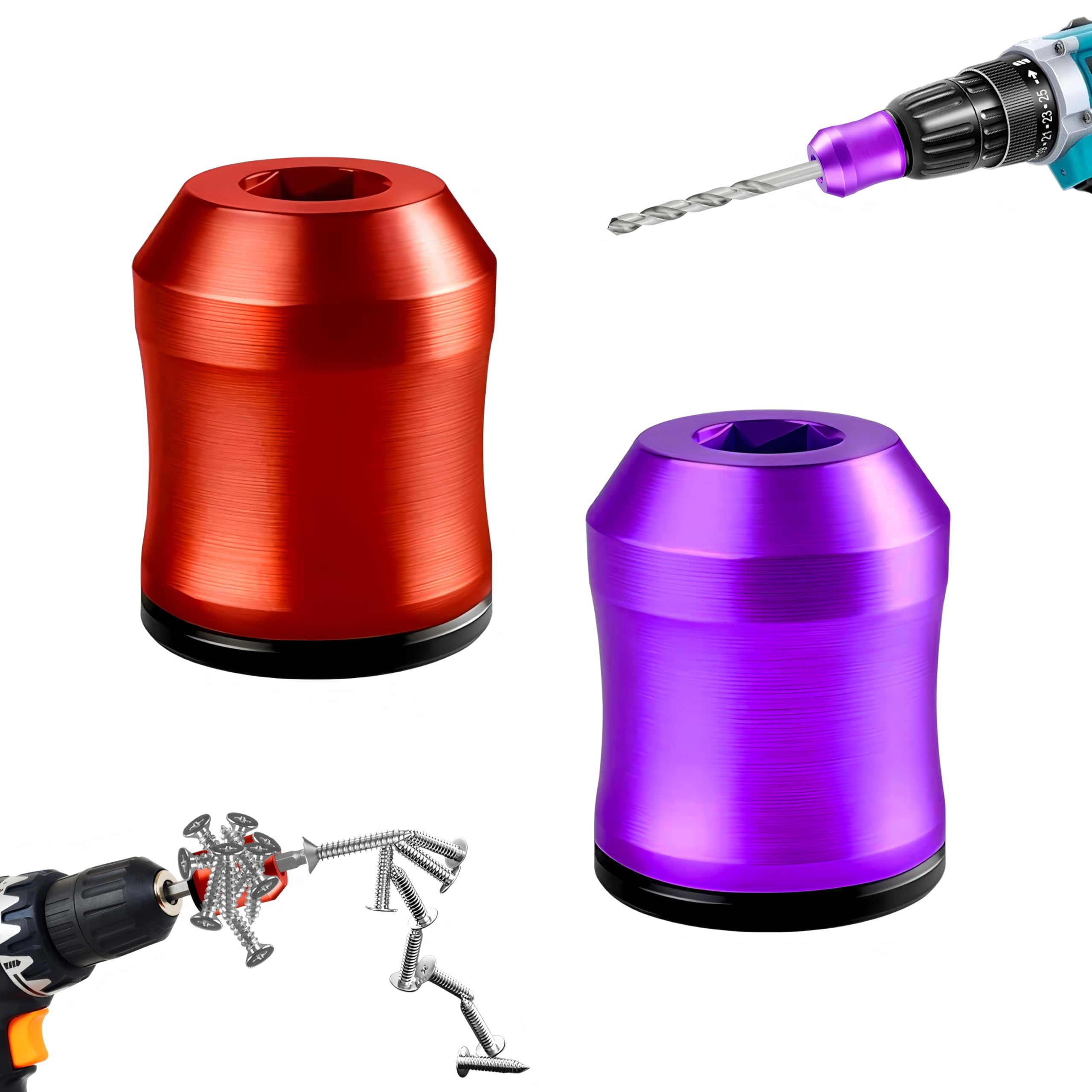 3PCS Magnetic Screw Ring,1/4"(6.35 mm) Universal Magnetic Screw Holder,Removable Magnetic Bit Holder,Screwdriver Head Magnetic Ring,Magnetic Drill Bit Holder for Hex Screwdriver and Power Bits — Amazon image 10