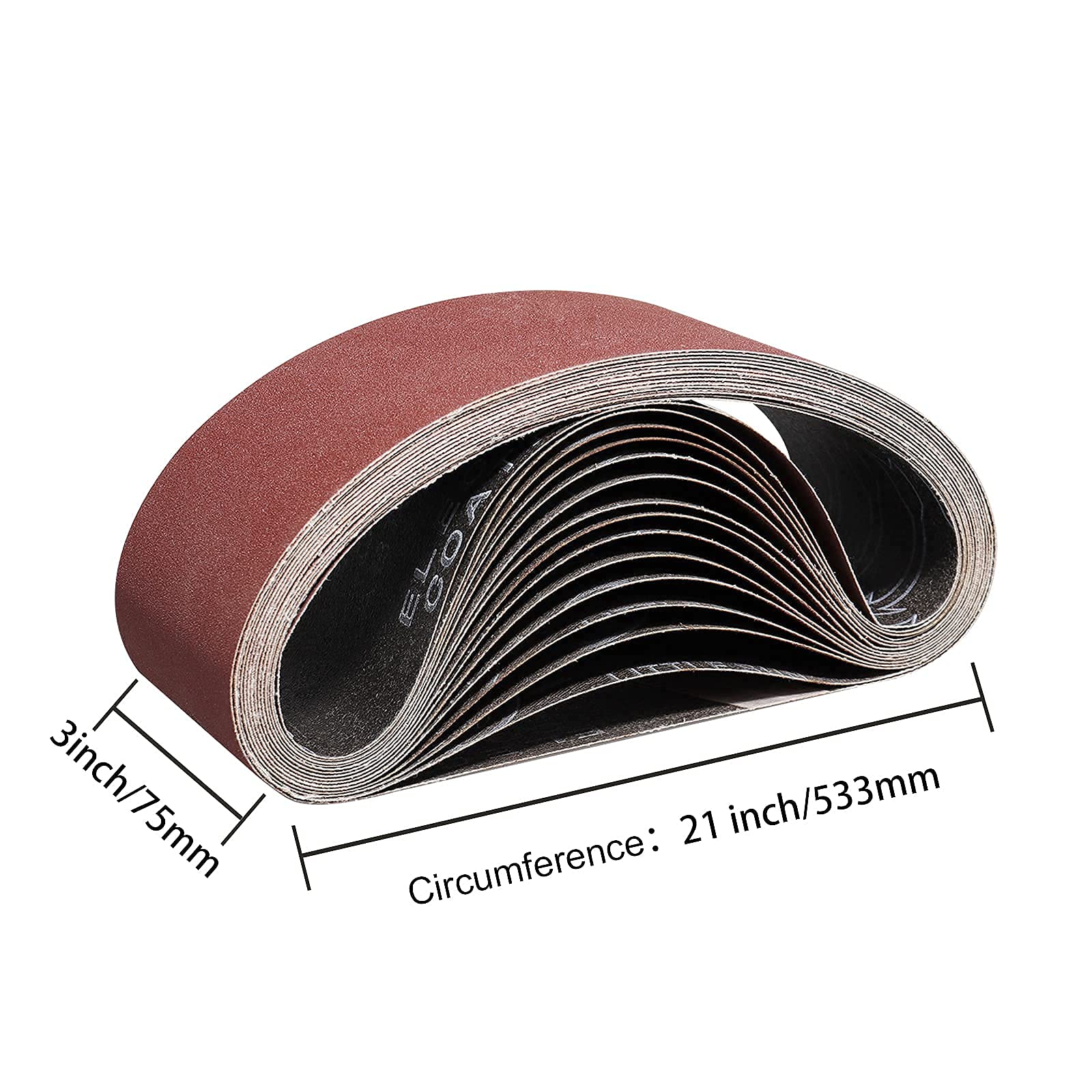 WOWOHA 3 X 21 Inch Sanding Belt 80 Grits Aluminum Oxide For Sander 3 - View #10