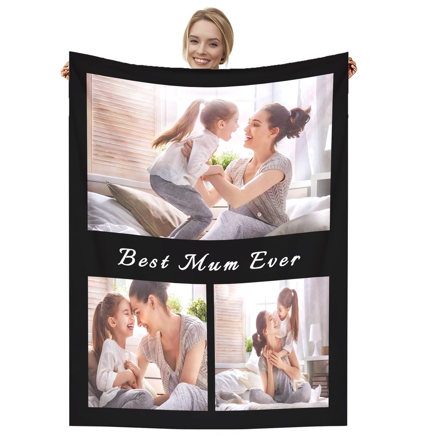 Dmkjdzsw personalised blanket，custom blanket， Soft Cosy Custom Blanket for Adults Kids，Personalised Gifts for Mum, Dad, Boyfriend-C-150 * 200CM