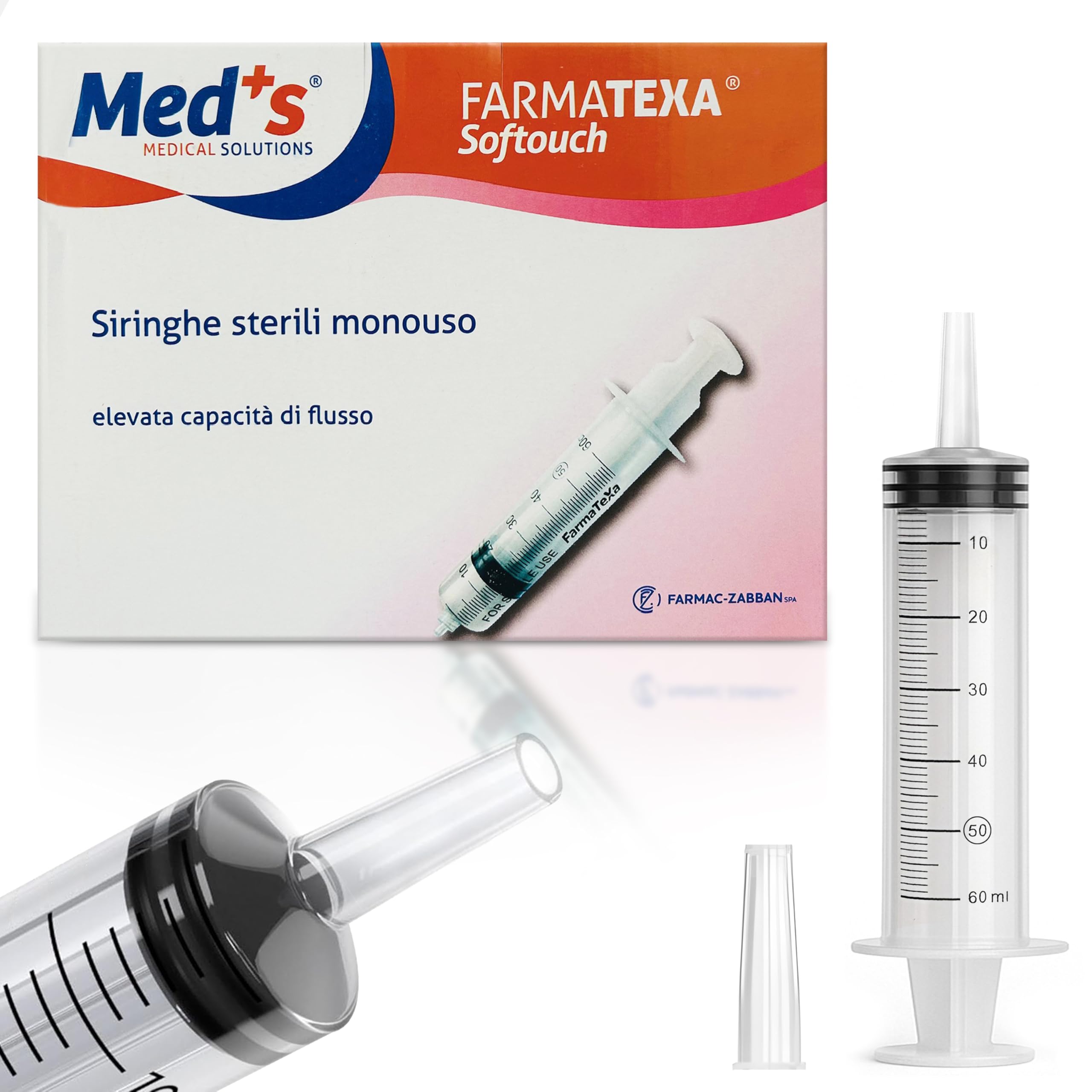 Siringhe cono catetere sterili 60 ml 25 pezzi senza ago cono centrale atossiche apirogene