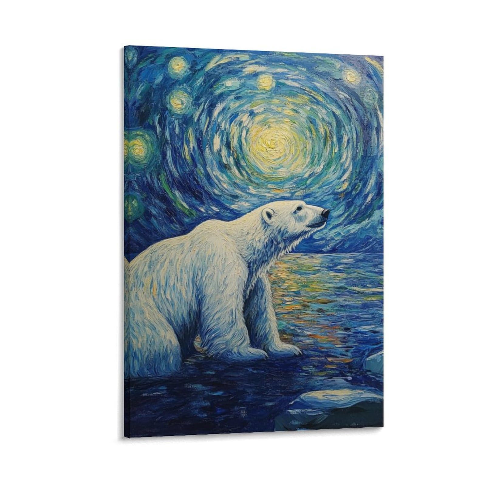 Ours polaire murale : sublimez votre salon avec cette toile de décoration 50x75cm - 6