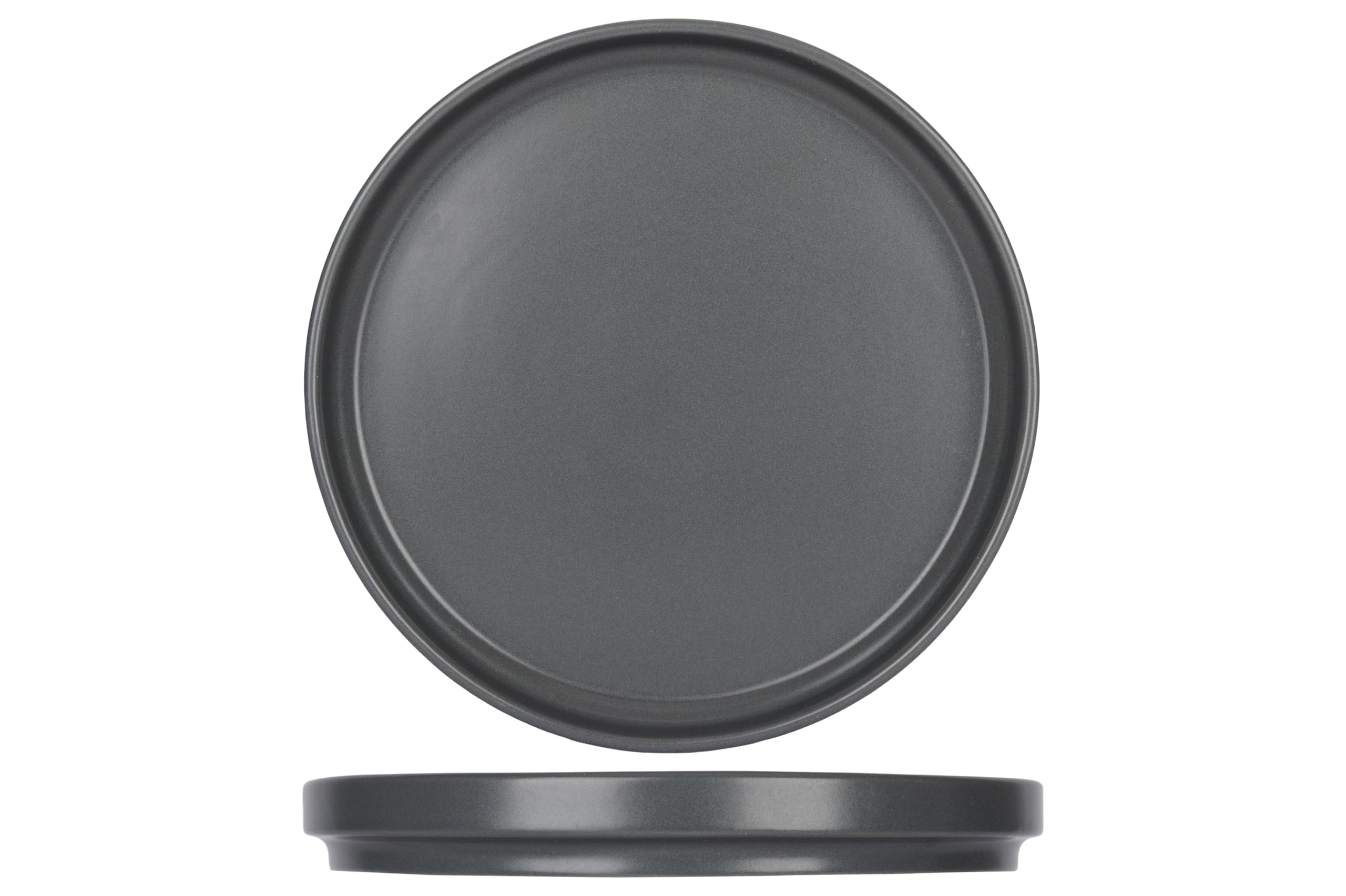 Cosy & Trendy Set of 6 Alto Stoneware Dessert Plates, Grey, D19.5 cm