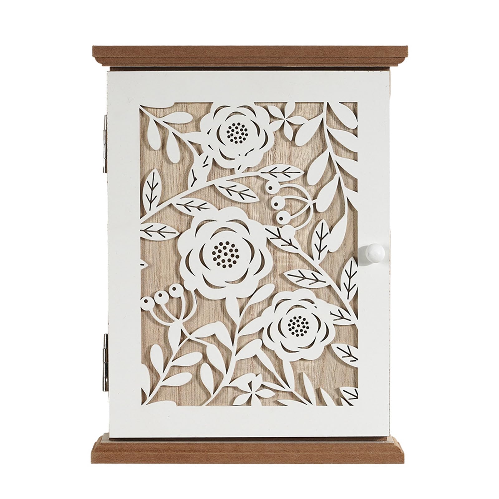 Jazuaiao Wood Organizers Wall Mounted Entryway Storage Box with Concealed Compartment User Friendly Materials Multiple Hook Wall Mounted Wooden Holder