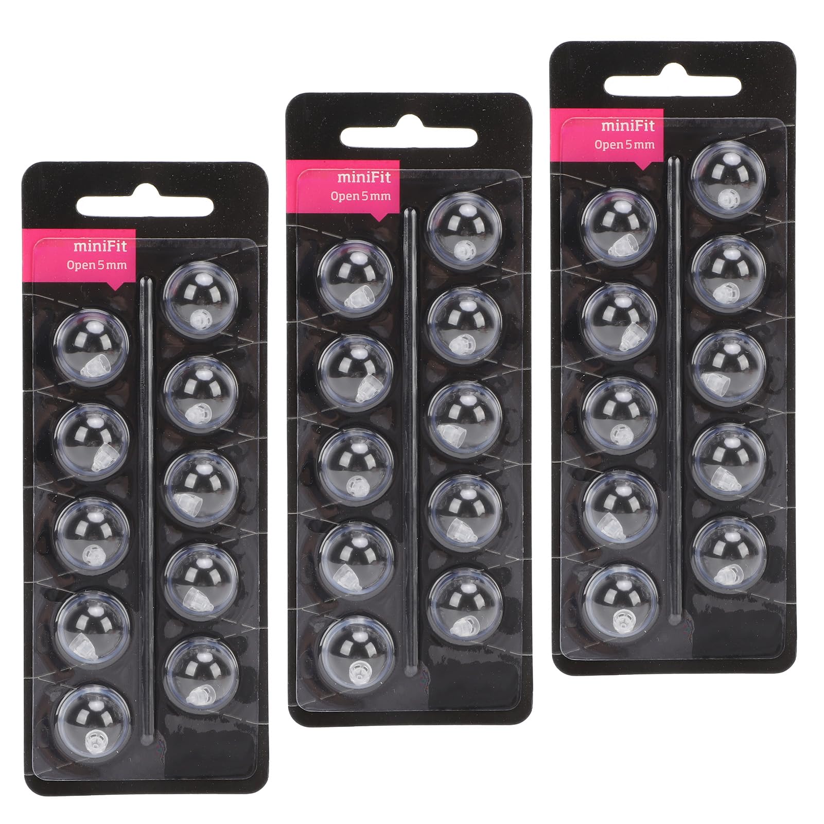 30 Uds. Cúpulas de Repuesto para Ayudas de Sonido para MiniFit, Doble Ventilación, Cúpulas Abiertas de Silicona Antiestática de una Sola Capa, PES A02 (5mm)