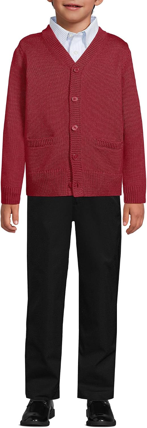 Lands' End Kids Legacy Varsity Cardigan X-Small Garnet