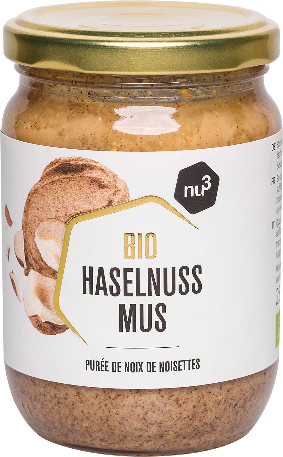 nu3 Organic Hazelnuts Spread | 250 g Certified raw Quality Hazelnut Puree | no Added Salt, Sugar or Oil | 100% Natural & Vegan | Perfect for Baking, muesli or as a Base for self-Made Chocolate Spread